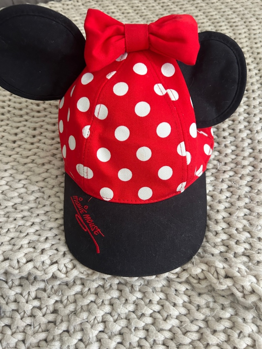 Disney Minnie Mouse Red Polka Dot Cap with Black Ears